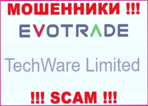 Юридическим лицом ЭвоТрейд является - TechWare Limited