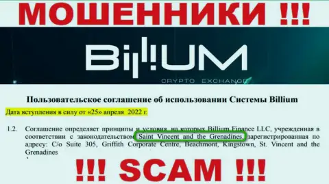Контора Billium Com это internet-мошенники, находятся на территории St. Vincent and the Grenadines, а это офшорная зона