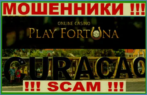 Официальное место регистрации Play Fortuna на территории - Curacao