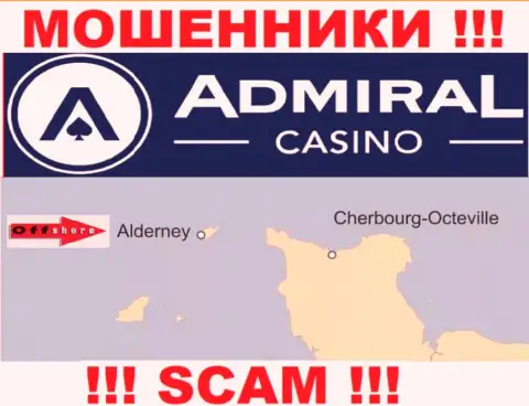 Т.к. AdmiralCasino Com зарегистрированы на территории Алдерней, слитые денежные средства от них не вернуть