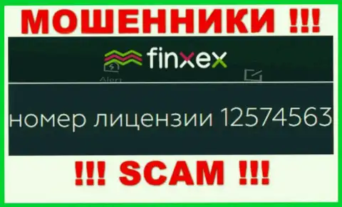 Finxex LTD скрывают свою мошенническую сущность, показывая на своем информационном ресурсе лицензию на осуществление деятельности