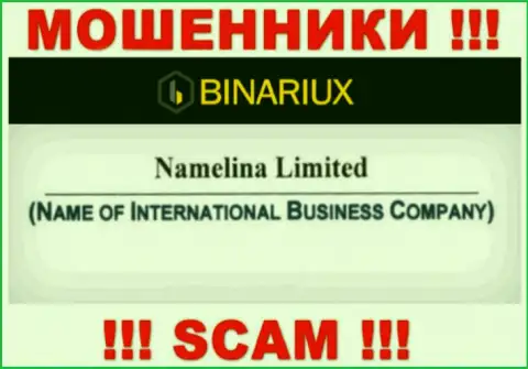 Binariux - это обманщики, а управляет ими Намелина Лтд