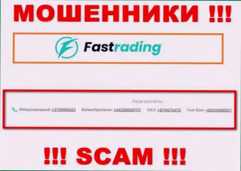 FasTrading Com коварные мошенники, выманивают деньги, названивая людям с разных номеров телефонов