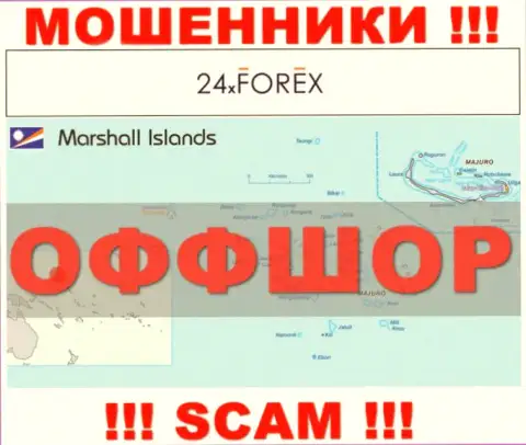 Marshall Islands - это место регистрации компании 24XForex, находящееся в оффшорной зоне