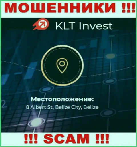 Невозможно забрать финансовые активы у конторы KLT Invest - они спрятались в оффшоре по адресу: 8 Альберт Ст, Белиз Сити, Белиз