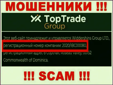 Номер регистрации TopTradeGroup - 2020/IBC00080 от кражи денежных вкладов не спасет