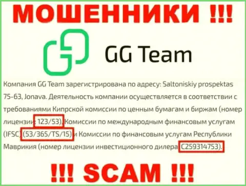 Не рекомендуем доверять компании GG Team, хоть на ресурсе и размещен ее лицензионный номер