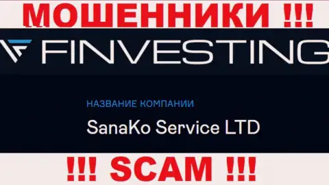 На официальном сайте Finvestings Com сообщается, что юридическое лицо конторы - SanaKo Service Ltd