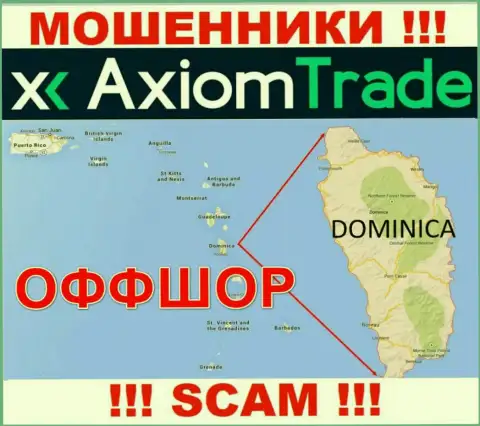 Axiom-Trade Pro намеренно скрываются в оффшорной зоне на территории Commonwealth of Dominica, мошенники