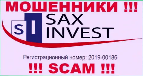 SaxInvest - это еще одно кидалово !!! Номер регистрации указанной конторы: 2019-00186