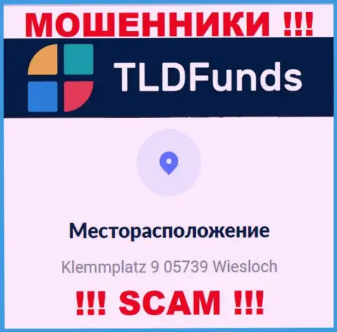 Информация об официальном адресе регистрации TLDFunds, которая расположена а их сайте - неправдивая