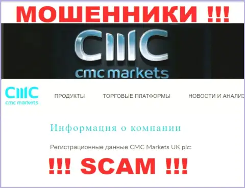 Свое юридическое лицо контора СМС Маркетс УК плк не скрыла - это CMC Markets UK plc