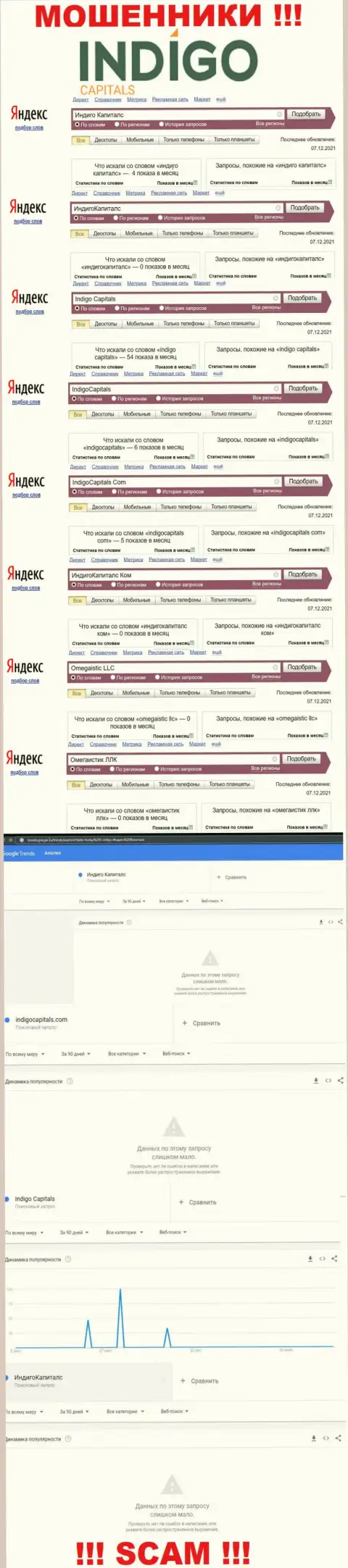 Онлайн-запросы по жуликам ИндигоКапиталс