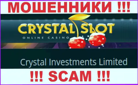 Компания, управляющая шулерами Crystal Slot - Кристал Инвестментс Лимитед