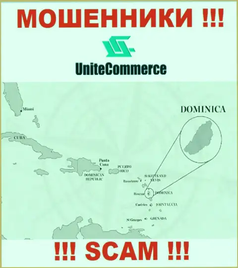 Unite Commerce базируются в офшорной зоне, на территории - Доминика