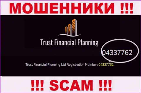 Рег. номер мошеннической организации Trust-Financial-Planning: 04337762