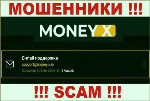 Не стоит общаться с мошенниками MoneyX через их адрес электронной почты, предоставленный у них на веб-ресурсе - оставят без денег