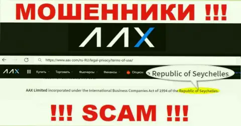 С компанией AAX связываться РИСКОВАННО - скрываются в оффшорной зоне на территории - Republic of Seychelles