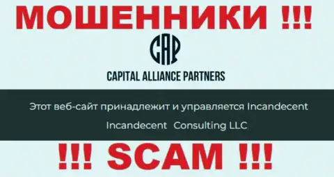 Юр лицом, владеющим internet-шулерами CAPartners Ltd, является Consulting LLC