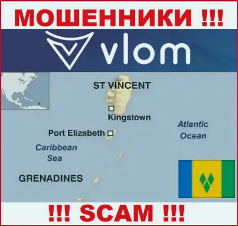 Влом Ком находятся на территории - Saint Vincent and the Grenadines, избегайте работы с ними