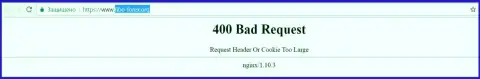 Официальный веб-портал биржевого брокера Фибо-Форекс некоторое количество дней недоступен и выдает - 400 Bad Request