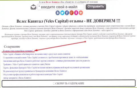 Велес-Капитал Ру видно в зеркале veles-kapital.com (официальный веб-портал)